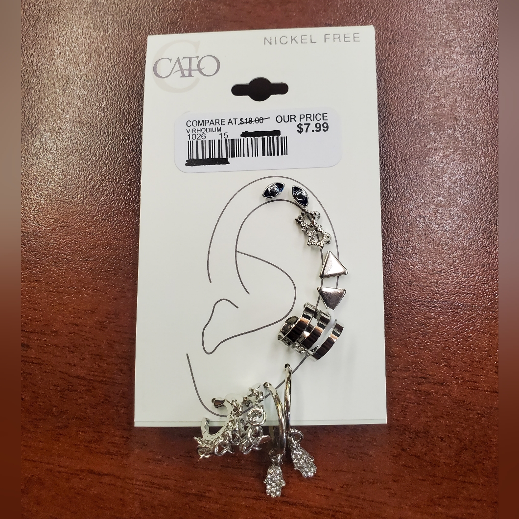 Cato Silver Earring Set 6$
